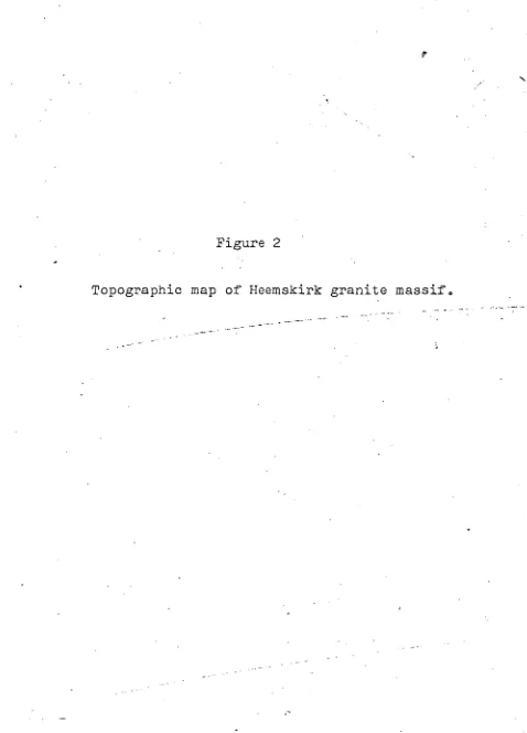 Figure 2 Topographic map of Heemskirk granite massif. 