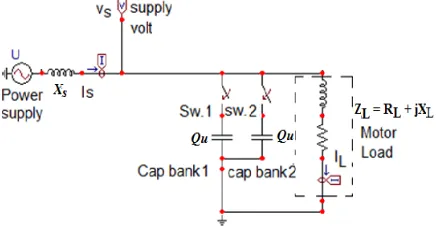 Figure 2. The simulated circuit for power factor correction. 