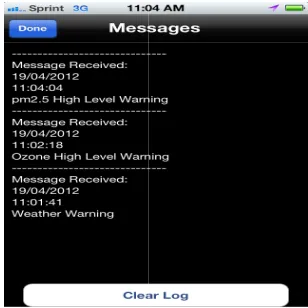 Figure 13. PM2.5 air quality map on iOS devices. PM2.5 air quality map on iOS