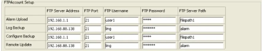 Figure 2.13 FTP Account Setup 
