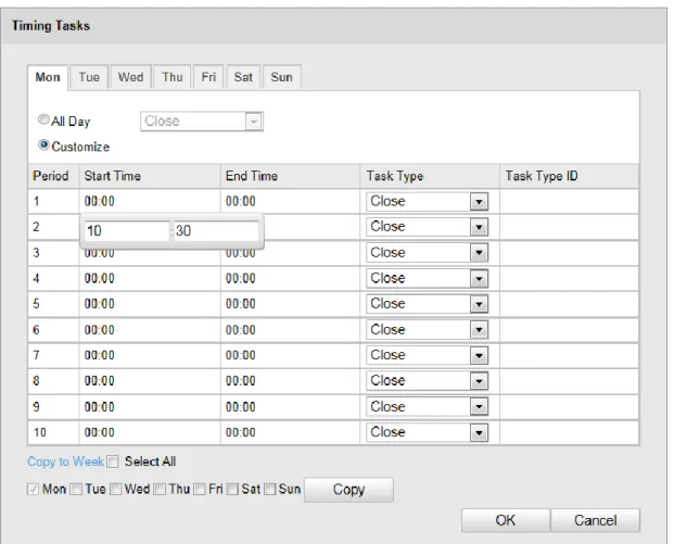 Figure 5-5 Edit the Schedule and Task Type  (2) Choose the day you want to set the task schedule