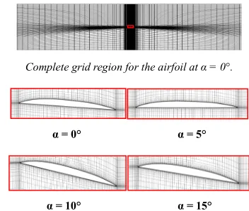 Fig. 1. Grids of different angles of attack. 