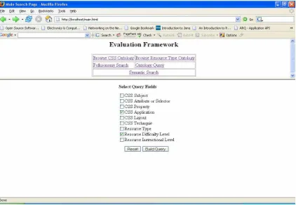 Figure 5: Ontology query filters selection. 