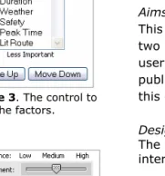 Figure 3. The control to rank the factors. 