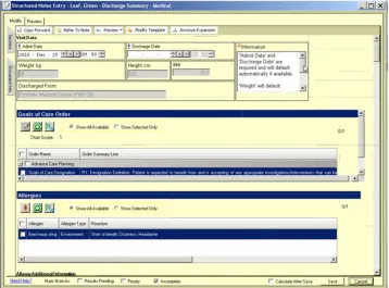Figure 1 screenshot of the electronic transfer of care tool.