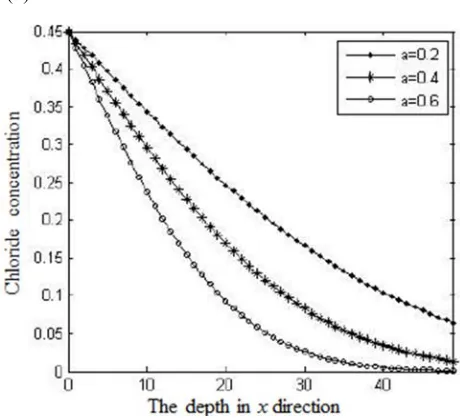 Figure 2. Chloride ion concentration with different α .