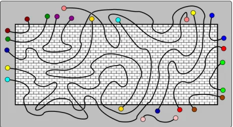 Figure 5. A subdivided wall W 0 and the way a 13-linkage L is traversing its compass K 0 