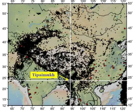 Figure 1a. Geotectonic location of the Tipaimukh Dam of north-eastern India [7] 