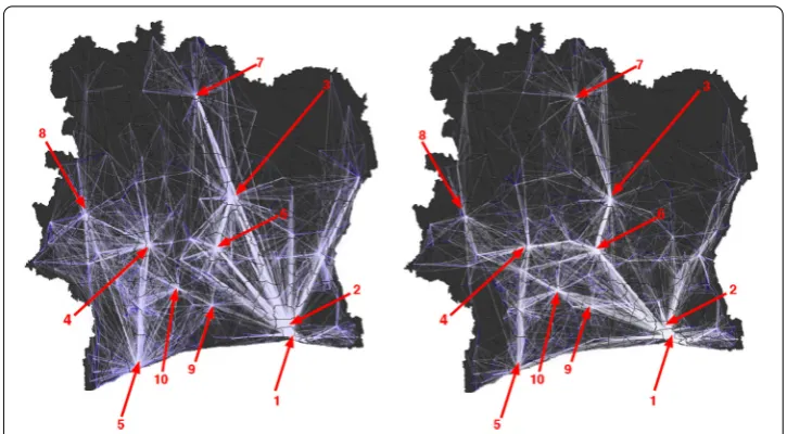 Figure 2 Network trafﬁc visualization at the antenna level. (Left) Mobile phone call.mobility