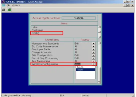 Figure 1. Wireless Configuration User Access Rights 