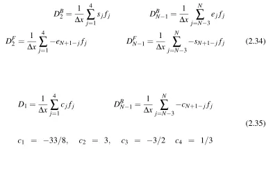 Table 2.5: Biased stencil coefﬁcients for the ﬁve-point fourth-order scheme.