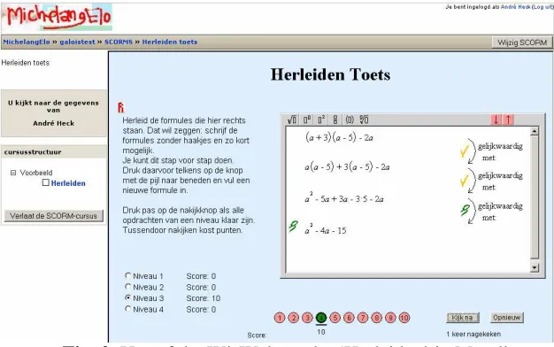 Fig. 1.  ‘Area Algebra’ applet with immediate feedback 