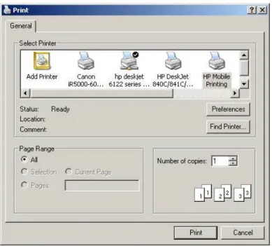Figure 3 Report Printer Selection Window 
