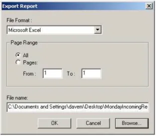 Figure 4 Export Report Window 
