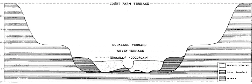 FIG. 8.--Generalized valley cross-section of Prosi1€r River showing relationship of terraces and alluvial deposits