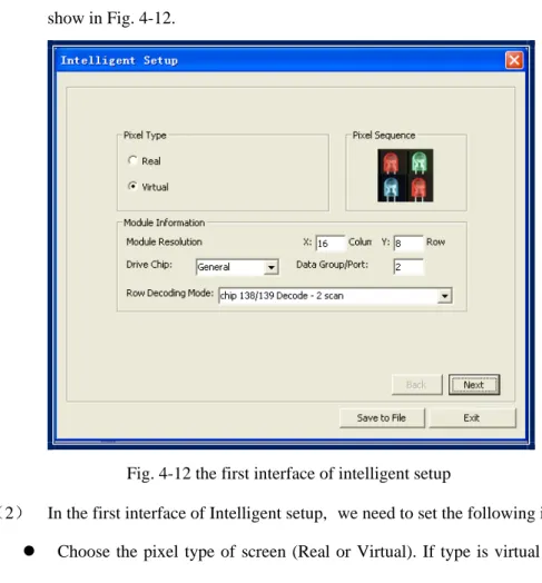 Fig. 4-12 the first interface of intelligent setup 