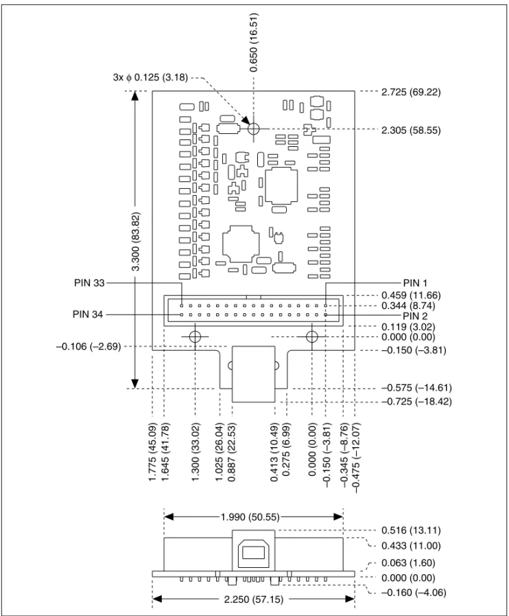 Figure 2 shows the USB-6008/6009 OEM device dimensions. 