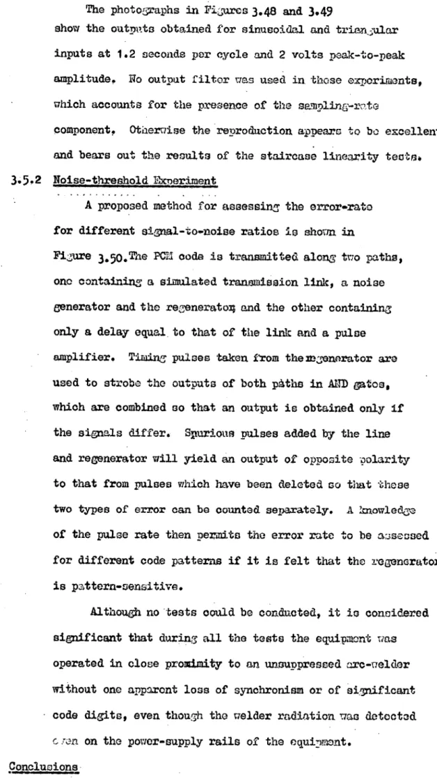 Figure 3.50.The POE code is transmitted along two paths,  one containing a simulated  transmission link,  a  noise  generator and the regeneraton and the other  containing  only a delay equal to that of the link and a pulse 