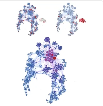Figure 8 The AS 15169 (Google). In the upper left picture, Google’s AS 15169 with a sample of 15% of thenodes coloured in red