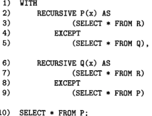 Figure  10.12:  Query with  nonmonotonic  behavior,  illegal  in  SQL