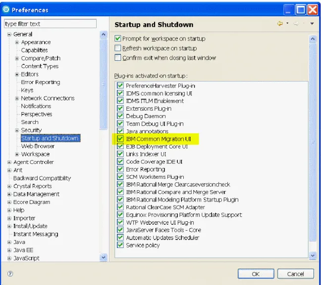 Figure 7. Disabling Startup Plug-ins 