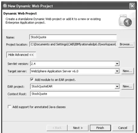 Figure 1.5: Creating a Dynamic Web project.