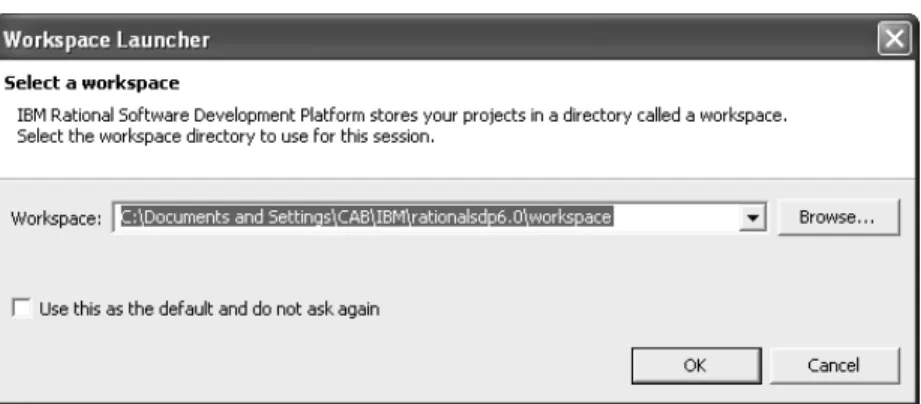 Figure 1.2: The Workspace Launcher window.
