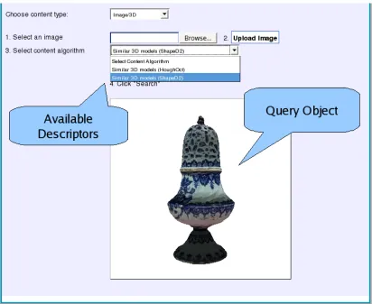 Figure 4.4: CBR with a query object uploaded