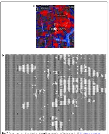 Fig. 7 Crowd map and its abstract version.126 com/spatialsustain/citysense-app-aims-to-connect-tribes.htmlwhere the crowds are