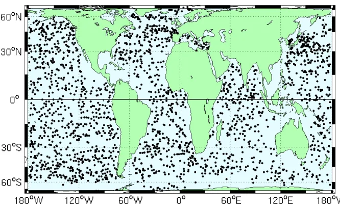 Figure 2.1 The Global Argo float distribution, December 2005 showing 2090 active floats