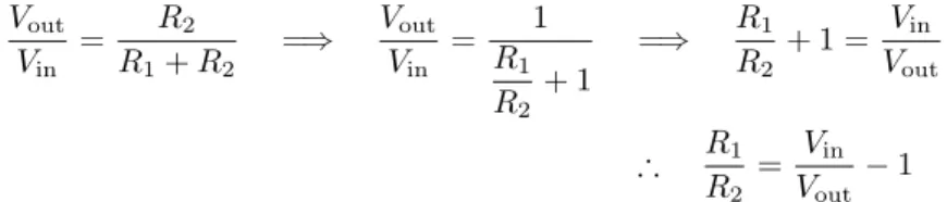 Table 3 shows the voltage divider schematics and output formulas for the two cases analyzed in Section 2