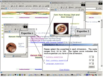 Figure 4-25: The Personalised Thai Cookery site: the augmented links from expertise linkbases 