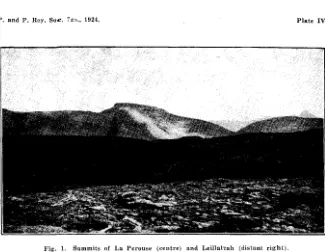 Fig. 1. Summits of La Perouse (centre) aud Leillahah (distant riJtht), 