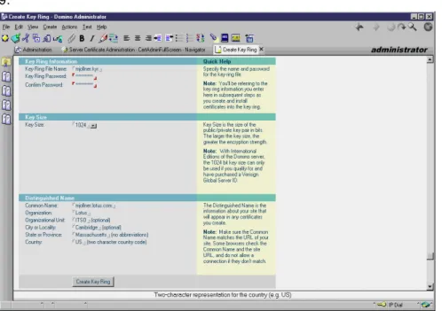 Figure 9. Creating a server key ring file