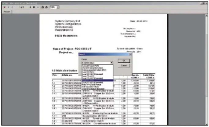 Graphic layout – Order list– StrieCal interface – Parts list–
