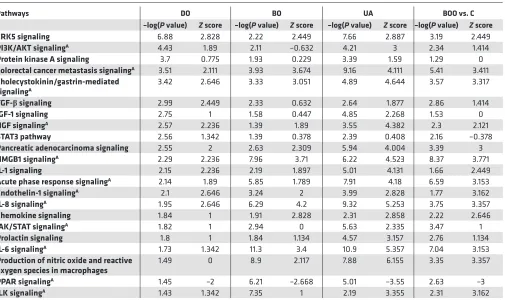 Table 3. Key signaling pathways, defining organ remodeling in BOO-induced LUTD
