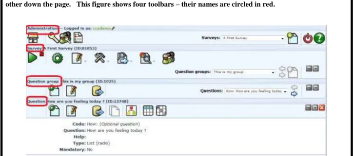 Figure 3-2:  Additional toolbars frequently appear, and they are presented (i.e. cascade) one beneath the  other down the page
