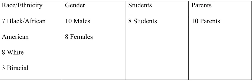 Table 3.1: Pilot Study Participants   