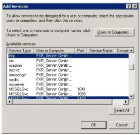 Figure 5.3. Selecting Service Types