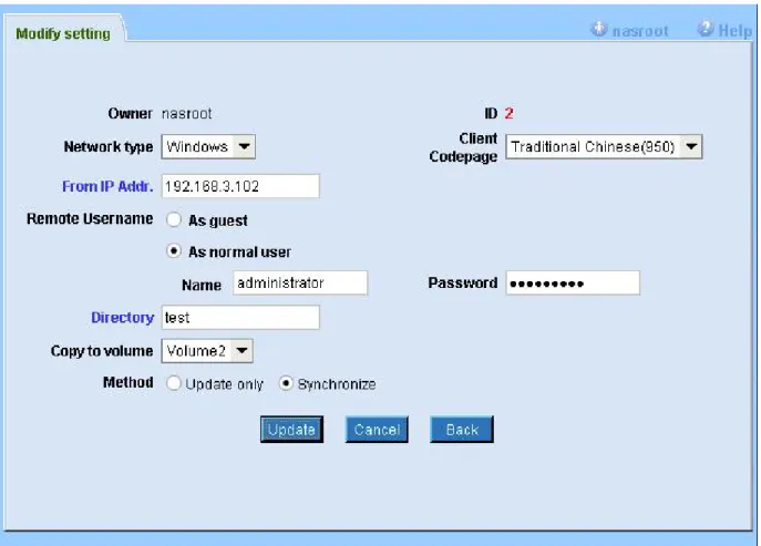 Figure 3-100 Job Modify Setting 