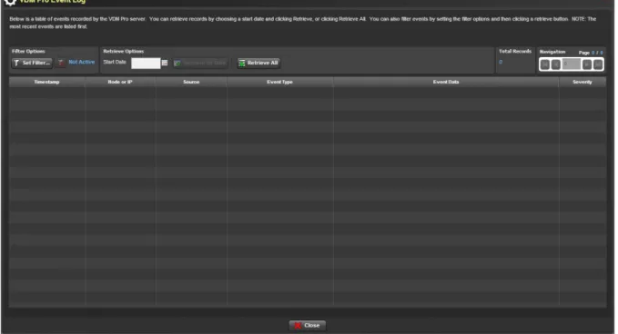 Figure 28: VDM Pro Server Events 