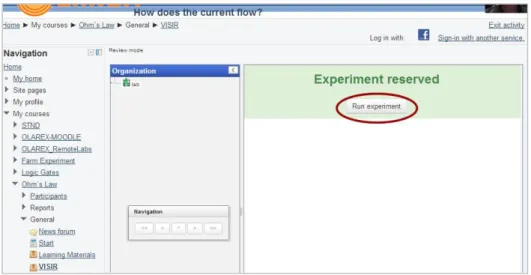 Figure 3:  Login in Moodle area 