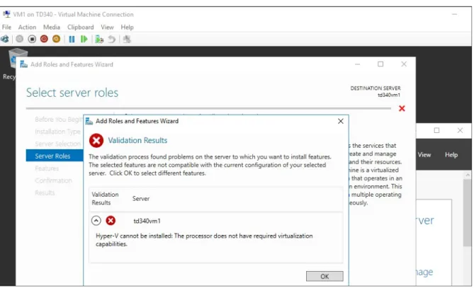 Figure 7   Error installing the Hyper-V server role