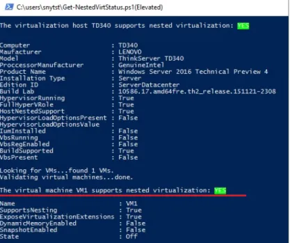 Figure 10   Checking the status after enabling nested virtualization