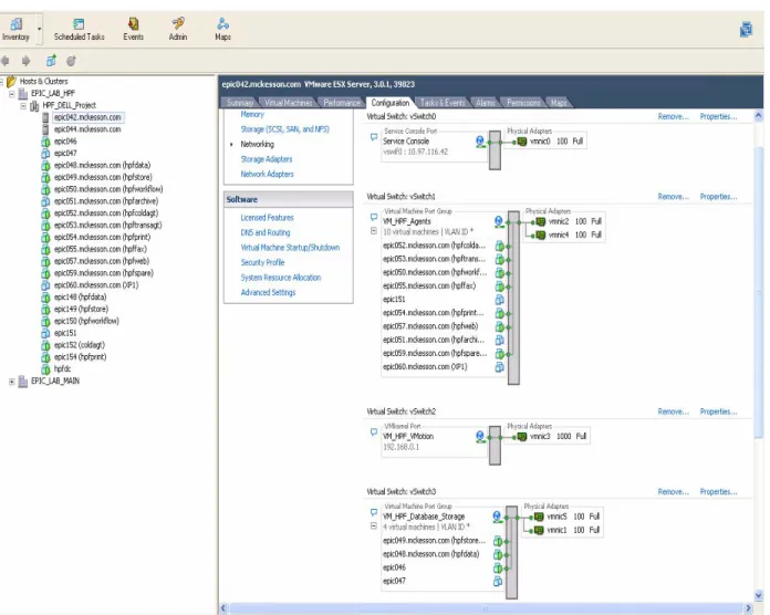 Figure 2b.  Inventory of virtualized systems in Horizon Patient Folder™ 11.x virtualized  deployment  