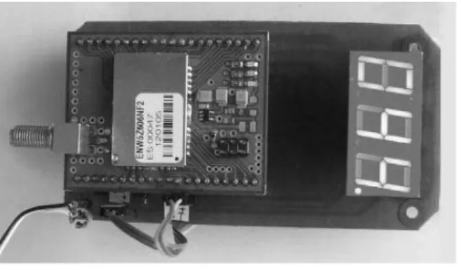 Fig.  6.    Central  unit  prototype  –  similar  to  sensor unit  with  segment  display;  it  doesn’t  have  ultrasound circuits