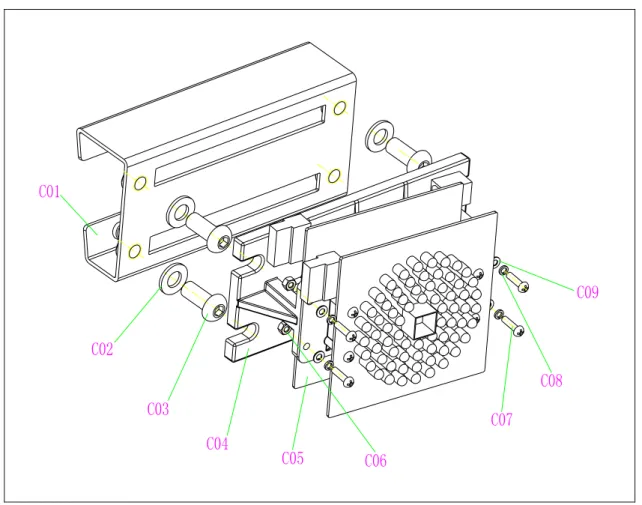 Fig. 3.4  Parts and components list of camera assembly: 
