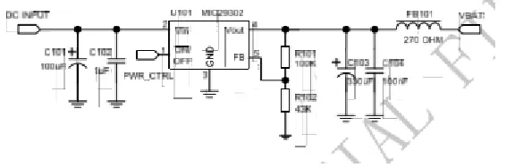 Figure 2.3: Reference circuit of the LDO power supply 