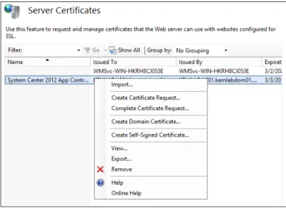 FIGURE 3-7   The context menu allows you to view an existing certificate.