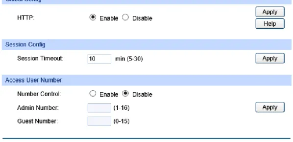 Figure 4-19 HTTP Config  The following entries are displayed on this screen: